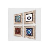 Pinecone Stone Nazar, Desen, Mandala Taş Duvar Tablosu - Çerçeveli Taş Tablo - Dekoratif Duvar Sanatı - Modern Ev ve Ofis Duvar Dekoru T4-1654