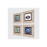 Pinecone Stone Nazar, Ebru Sanatı, Mandala Taş Duvar Tablosu - Çerçeveli Taş Tablo - Dekoratif Duvar Sanatı - Modern Ev ve Ofis Duvar Dekoru K4-1660