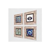 Pinecone Stone Nazar, Ebru Sanatı, Mandala Taş Duvar Tablosu - Çerçeveli Taş Tablo - Dekoratif Duvar Sanatı - Modern Ev ve Ofis Duvar Dekoru T4-1660