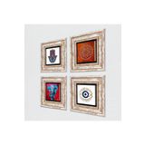 Pinecone Stone Nazar, Fil, Mandala, Fatma Ana Eli (Hamsa) Taş Duvar Tablosu - Çerçeveli Taş Tablo - Dekoratif Duvar Sanatı - Modern Ev ve Ofis Duvar Dekoru T4-1446