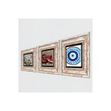 Pinecone Stone Nazar, Kelebekli Çiçek, Nar Taş Duvar Tablosu - Çerçeveli Taş Tablo - Dekoratif Duvar Sanatı - Modern Ev ve Ofis Duvar Dekoru K3-1185