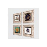 Pinecone Stone Nazar, Lotus Çiçeği, Tavus Kuşu, Şahmeran Taş Duvar Tablosu - Çerçeveli Taş Tablo - Dekoratif Duvar Sanatı - Modern Ev ve Ofis Duvar Dekoru T4-1417