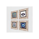 Pinecone Stone Nazar, Mandala, Çini Sanatı Taş Duvar Tablosu - Çerçeveli Taş Tablo - Dekoratif Duvar Sanatı - Modern Ev ve Ofis Duvar Dekoru K4-1611