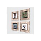 Pinecone Stone Nazar, Mandala, Fatma Ana Eli (Hamsa) Taş Duvar Tablosu - Çerçeveli Taş Tablo - Dekoratif Duvar Sanatı - Modern Ev ve Ofis Duvar Dekoru T4-1458
