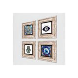Pinecone Stone Nazar, Mandala, Fatma Ana Eli (Hamsa) Taş Duvar Tablosu - Çerçeveli Taş Tablo - Dekoratif Duvar Sanatı - Modern Ev ve Ofis Duvar Dekoru T4-1606