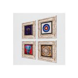 Pinecone Stone Nazar, Mandala, Hayat Ağacı, Fil Taş Duvar Tablosu - Çerçeveli Taş Tablo - Dekoratif Duvar Sanatı - Modern Ev ve Ofis Duvar Dekoru K4-1163