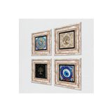 Pinecone Stone Nazar, Mandala, Hayat Ağacı Taş Duvar Tablosu - Çerçeveli Taş Tablo - Dekoratif Duvar Sanatı - Modern Ev ve Ofis Duvar Dekoru K4-1577