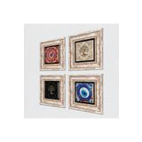 Pinecone Stone Nazar, Mandala, Hayat Ağacı Taş Duvar Tablosu - Çerçeveli Taş Tablo - Dekoratif Duvar Sanatı - Modern Ev ve Ofis Duvar Dekoru K4-1578