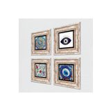 Pinecone Stone Nazar, Mandala, Lale Taş Duvar Tablosu - Çerçeveli Taş Tablo - Dekoratif Duvar Sanatı - Modern Ev ve Ofis Duvar Dekoru K4-1626
