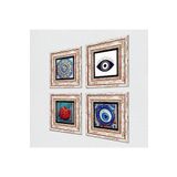 Pinecone Stone Nazar, Mandala, Nar Taş Duvar Tablosu - Çerçeveli Taş Tablo - Dekoratif Duvar Sanatı - Modern Ev ve Ofis Duvar Dekoru T4-1607