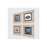 Pinecone Stone Nazar, Mandala, Şahmeran Taş Duvar Tablosu - Çerçeveli Taş Tablo - Dekoratif Duvar Sanatı - Modern Ev ve Ofis Duvar Dekoru T4-1613