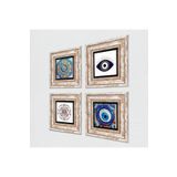 Pinecone Stone Nazar, Mandala, Sri Yantra Taş Duvar Tablosu - Çerçeveli Taş Tablo - Dekoratif Duvar Sanatı - Modern Ev ve Ofis Duvar Dekoru K4-1616