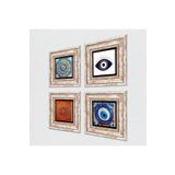 Pinecone Stone Nazar, Mandala, Sri Yantra Taş Duvar Tablosu - Çerçeveli Taş Tablo - Dekoratif Duvar Sanatı - Modern Ev ve Ofis Duvar Dekoru T4-1619