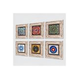 Pinecone Stone Nazar, Mandala Taş Duvar Tablosu - Çerçeveli Taş Tablo - Dekoratif Duvar Sanatı - Modern Ev ve Ofis Duvar Dekoru K6-37
