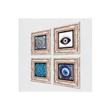 Pinecone Stone Nazar, Mandala Taş Duvar Tablosu - Çerçeveli Taş Tablo - Dekoratif Duvar Sanatı - Modern Ev ve Ofis Duvar Dekoru T4-1650