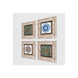 Pinecone Stone Nazar, Mandala, Yaşam Çiçeği Taş Duvar Tablosu - Çerçeveli Taş Tablo - Dekoratif Duvar Sanatı - Modern Ev ve Ofis Duvar Dekoru T4-1002