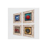 Pinecone Stone Nazar, Nar Taş Duvar Tablosu - Çerçeveli Taş Tablo - Dekoratif Duvar Sanatı - Modern Ev ve Ofis Duvar Dekoru T4-1203