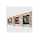 Pinecone Stone Picasso Ağlayan Kadın, Kelebekli Çiçek, Nar Taş Duvar Tablosu - Çerçeveli Taş Tablo - Dekoratif Duvar Sanatı - Modern Ev ve Ofis Duvar Dekoru T3-1199