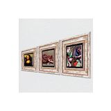 Pinecone Stone Picasso Ayna Karşısındaki Kız, Leonardo da Vinci Mona Lisa, Nar Taş Duvar Tablosu - Çerçeveli Taş Tablo - Dekoratif Duvar Sanatı - Modern Ev ve Ofis Duvar Dekoru T3-1454
