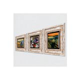 Pinecone Stone Picasso Ayna Karşısındaki Kız, Van Gogh Sonsuzluğun Eşiğinde, Çığlık Tablosu Taş Duvar Tablosu - Çerçeveli Taş Tablo - Dekoratif Duvar Sanatı - Modern Ev ve Ofis Duvar Dekoru K3-1865