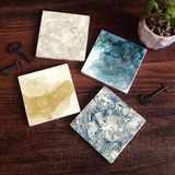 Pinecone Stone Soyut Sanat, Desen Taş Bardak Altlığı – 4’lü Set, 10x10 cm Dekoratif Masaüstü Koruyucu Doğaltaş Altlık |SC280|