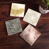 Pinecone Stone Soyut Sanat, Desen Taş Bardak Altlığı – 4’lü Set, 10x10 cm Dekoratif Masaüstü Koruyucu Doğaltaş Altlık |SC294|