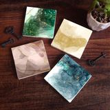 Pinecone Stone Soyut Sanat Taş Bardak Altlığı – 4’lü Set, 10x10 cm Dekoratif Masaüstü Koruyucu Doğaltaş Altlık |SC173|