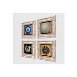 Pinecone Stone Sri Yantra, Nazar, Şahmeran Taş Duvar Tablosu - Çerçeveli Taş Tablo - Dekoratif Duvar Sanatı - Modern Ev ve Ofis Duvar Dekoru T4-1213