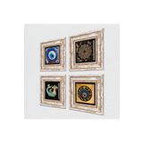 Pinecone Stone Sri Yantra, Nazar, Şahmeran Taş Duvar Tablosu - Çerçeveli Taş Tablo - Dekoratif Duvar Sanatı - Modern Ev ve Ofis Duvar Dekoru T4-1221
