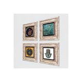 Pinecone Stone Tavus Kuşu, Nazar, Van Gogh Badem Ağacı, Fatma Ana Eli (Hamsa) Taş Duvar Tablosu - Çerçeveli Taş Tablo - Dekoratif Duvar Sanatı - Modern Ev ve Ofis Duvar Dekoru T4-979