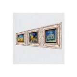 Pinecone Stone Van Gogh Buğday Tarlası ve Kargalar, Auvers'deki Kilise, Kafe Terasta Gece Taş Duvar Tablosu - Çerçeveli Taş Tablo - Dekoratif Duvar Sanatı - Modern Ev ve Ofis Duvar Dekoru K3-490
