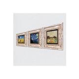 Pinecone Stone Van Gogh Buğday Tarlası ve Kargalar, Lale Tarlaları, Yıldızlı Gece Taş Duvar Tablosu - Çerçeveli Taş Tablo - Dekoratif Duvar Sanatı - Modern Ev ve Ofis Duvar Dekoru T3-497