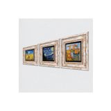 Pinecone Stone Van Gogh Buğday Tarlası ve Kargalar, Langlois Köprüsü, Yıldızlı Gece Taş Duvar Tablosu - Çerçeveli Taş Tablo - Dekoratif Duvar Sanatı - Modern Ev ve Ofis Duvar Dekoru K3-498