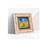 Pinecone Stone Van Gogh Buğday Tarlası ve Kargalar Taş Duvar Tablosu - Çerçeveli Taş Tablo - Dekoratif Duvar Sanatı - Modern Ev ve Ofis Duvar Dekoru K1-290