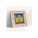 Pinecone Stone Van Gogh Buğday Tarlası ve Kargalar Taş Duvar Tablosu - Çerçeveli Taş Tablo - Dekoratif Duvar Sanatı - Modern Ev ve Ofis Duvar Dekoru T1-290
