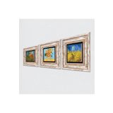 Pinecone Stone Van Gogh Buğday Tarlası ve Kargalar, Yatak Odası, On İki Ayçiçekli Vazo Taş Duvar Tablosu - Çerçeveli Taş Tablo - Dekoratif Duvar Sanatı - Modern Ev ve Ofis Duvar Dekoru T3-556