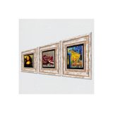 Pinecone Stone Van Gogh Kafe Terasta Gece, Leonardo da Vinci Mona Lisa, Nar Taş Duvar Tablosu - Çerçeveli Taş Tablo - Dekoratif Duvar Sanatı - Modern Ev ve Ofis Duvar Dekoru K3-1450