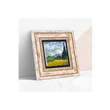 Pinecone Stone Van Gogh Selvi Ağaçlı Buğday Tarlası Taş Duvar Tablosu - Çerçeveli Taş Tablo - Dekoratif Duvar Sanatı - Modern Ev ve Ofis Duvar Dekoru T1-298