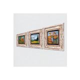 Pinecone Stone Van Gogh Selvi Ağaçlı Buğday Tarlası, Yatak Odası, Langlois Köprüsü Taş Duvar Tablosu - Çerçeveli Taş Tablo - Dekoratif Duvar Sanatı - Modern Ev ve Ofis Duvar Dekoru K3-552