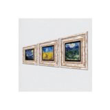 Pinecone Stone Van Gogh Zeytin Ağaçları, Buğday Tarlası ve Kargalar, Yıldızlı Gece Taş Duvar Tablosu - Çerçeveli Taş Tablo - Dekoratif Duvar Sanatı - Modern Ev ve Ofis Duvar Dekoru T3-585