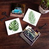 Pinecone Stone Yaprak, Vosvos Araba Taş Bardak Altlığı – 4’lü Set, 10x10 cm Dekoratif Masaüstü Koruyucu Doğaltaş Altlık |SC364|