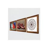 Pinecone Yaşam Çiçeği, Kaplumbağa Terbiyecisi, Nar Taş Duvar Tablosu - Ahşap Çerçeveli Taş Tablo - 25x25 cm - 3 Parça Set - Dekoratif Duvar Sanatı - Modern Ev ve Ofis Duvar Dekoru W3-1545
