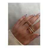 Pinery Jewels Minimal Zirkon Taşlı 2 Sıra Ayarlanabilir Yüzük