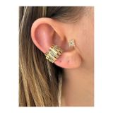 Pinery Jewels Zigzag Çubuk Pirinç Üzeri Kaplama Kıkırdak Küpe ( Earcuff )