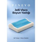 Pinevo Jelli Ortopedik Visco Boyun Jel Yastık – Serinletici Jel Katmanlı Ergonomik Boyun Destek Yastığı - Beyaz