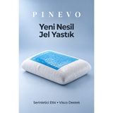 pinevo Jelli Visco Uyku Yastığı Kılıflı Serinletici Jel Katmanlı Ortopedik Jel Yastık 60x40x15 cm