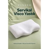 Pinevo Ortopedik Servikal Visco Yastık – Ergonomik Baş ve Boyun Destekli Hafızalı Yastık - Beyaz