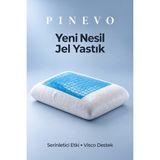 Pinevo Yeni Nesil Jel Destekli Visco Yastık – Ergonomik Baş ve Boyun Destek Yastığı - Beyaz