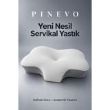 Pinevo Yeni Nesil Premium Ortopedik Servikal Visco Yastık – Ergonomik Baş ve Boyun Destekli - Beyaz