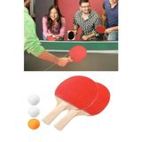 Ping Pong Masa Tenisi Seti - 2 Raket + 3 Top - Eğitici Spor Aksesuarları